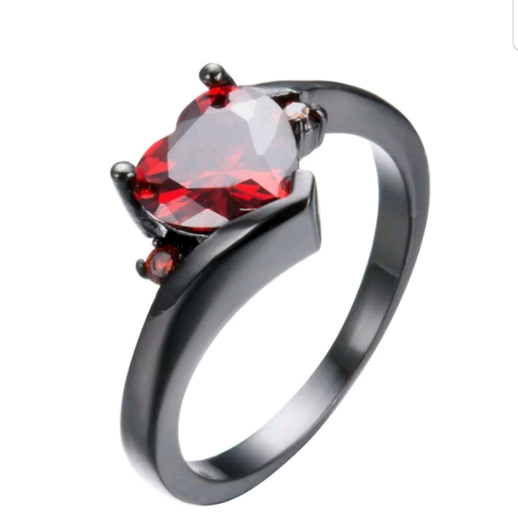 Heart shape BLACK GOLD Plated various CZ rings - Picture 2 of 7